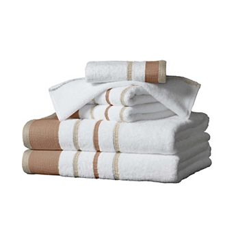 Madelinen® 6 pc Decorative Stripe Cotton Towel Set