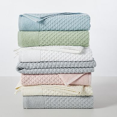 Madelinen Low Twist Cotton Diamond Texture Bath Sheet