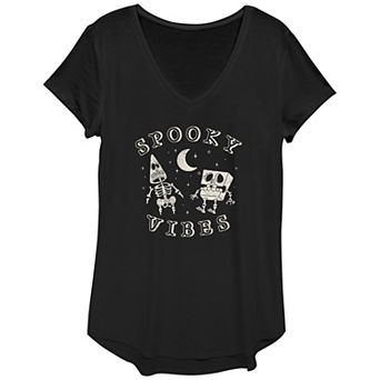 Women's Nickelodeon SpongeBob SquarePants And Patrick Spooky Vibes Graphic Tee
