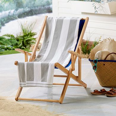 Madelinen Cotton Velour Cabana 4-Pack Oversized Beach Towels