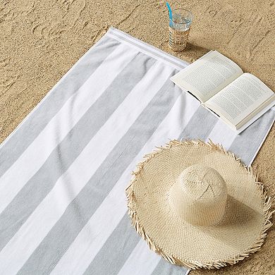 Madelinen Cotton Velour Cabana 4-Pack Oversized Beach Towels