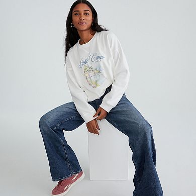 Juniors' Aeropostale Lake Como Italy Crewneck Fleece Pullover