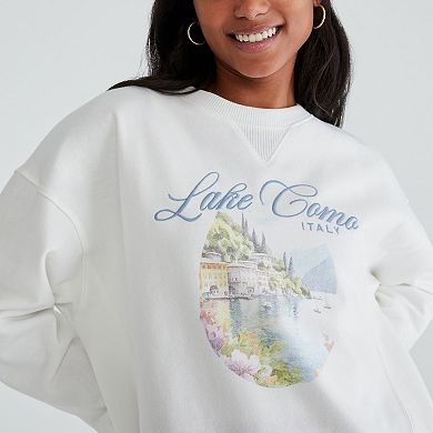 Juniors' Aeropostale Lake Como Italy Crewneck Fleece Pullover