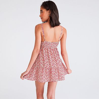 Juniors’ Aeropostale Plunged Neckline Mini Dress