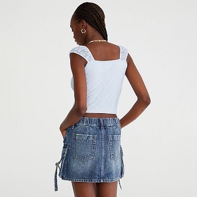 Juniors’ Aeropostale Spring Break Lace Square Neck Fashion Tank Top