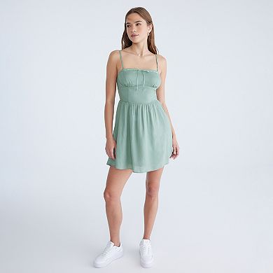 Juniors’ Aeropostale Solid Lace Trim Dress