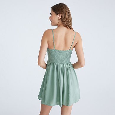 Juniors’ Aeropostale Solid Lace Trim Dress