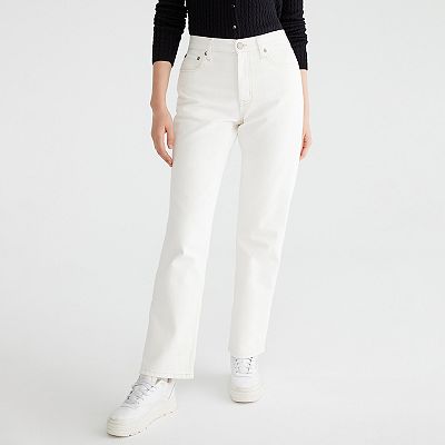 Juniors' Aeropostale High Rise Baggy Clean White Jeans