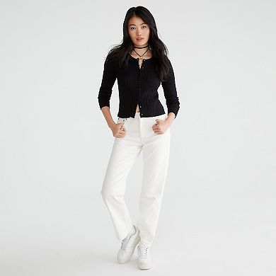 Juniors' Aeropostale High Rise Baggy Clean White Jeans