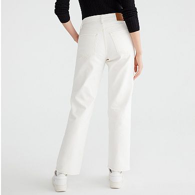 Juniors' Aeropostale High Rise Baggy Clean White Jeans