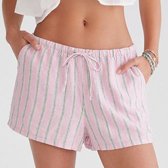 Juniors' Aeropostale Linen Stripe Boxer Shorts