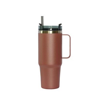 30 Oz Stainless Steel Tumbler With Handle & Straw