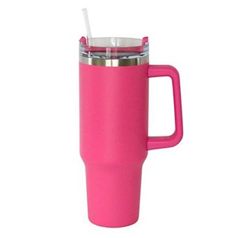 40 Oz Stainless Steel Tumbler With Handle & Straw
