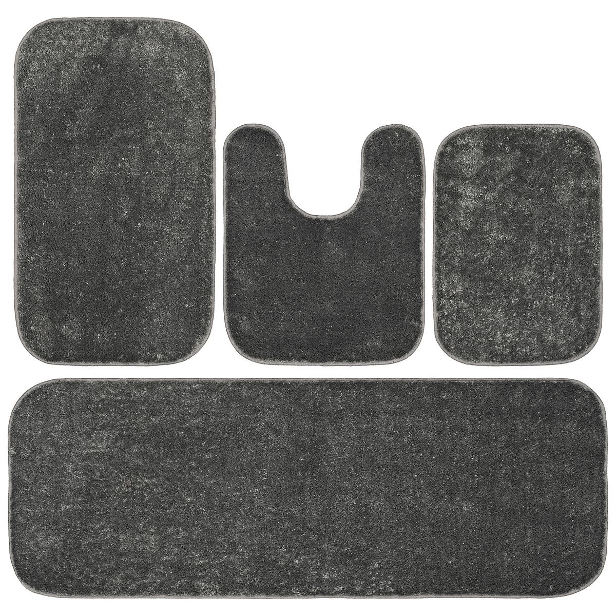 Garland Rug Gramercy 4-pc. Bathroom Rug Set - Cinder Gray