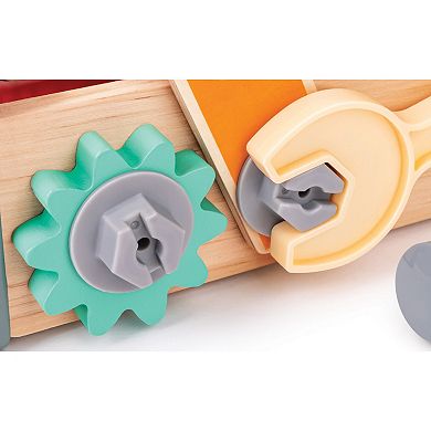 Hape Monster Design Wooden Tool Box With Carry Handle Fix-It Tool Kit