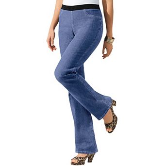 Roaman's Women's Plus Size Petite Plus Size Invisible Stretch All Day Bootcut Jean