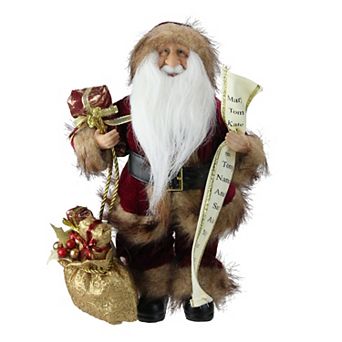 Northlight Red & White Woodland Standing Santa Claus Figurine