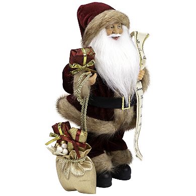 Northlight Red & White Woodland Standing Santa Claus Figurine