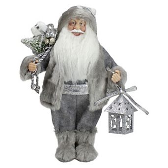 Northlight Faux Fur Standing Santa Claus Christmas Figurine