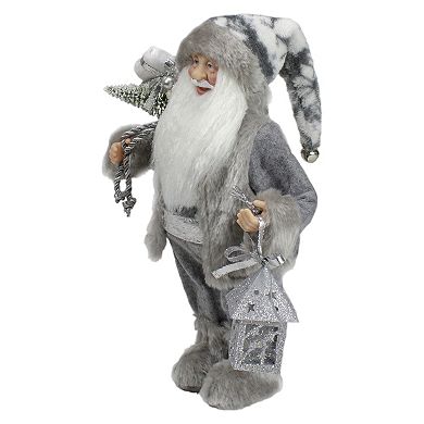Northlight Faux Fur Standing Santa Claus Christmas Figurine