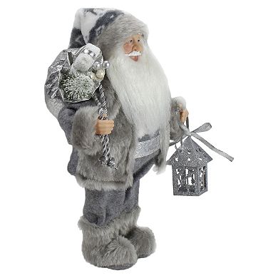 Northlight Faux Fur Standing Santa Claus Christmas Figurine