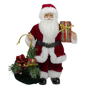 Northlight Santa Claus Holding Gift Bag & Presents Christmas Figurine