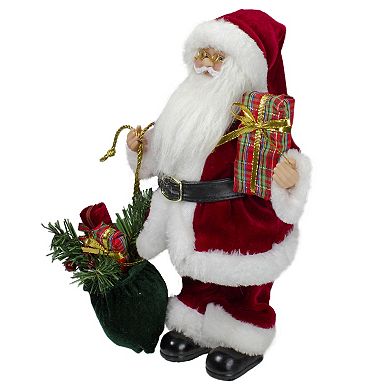 Northlight Santa Claus Holding Gift Bag & Presents Christmas Figurine
