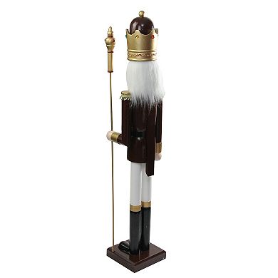 Northlight Burgundy & White Wooden Christmas Nutcracker King Floor Décor