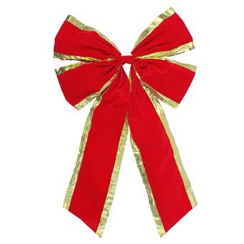 Northlight Red 4-Loop Velveteen Christmas Bow Decoration