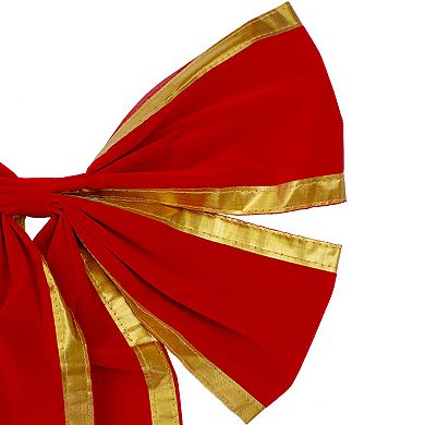 Northlight Red 4-Loop Velveteen Christmas Bow Decoration