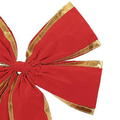 Northlight Red 4-Loop Velveteen Christmas Bow Decoration
