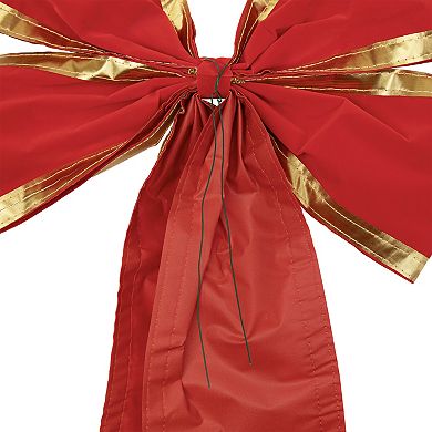 Northlight Red 4-Loop Velveteen Christmas Bow Decoration