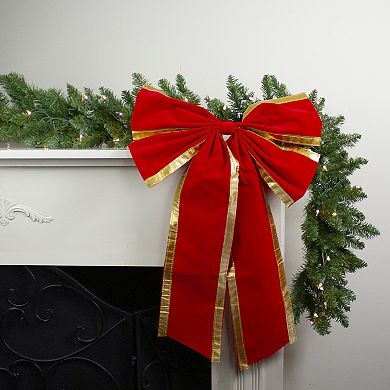 Northlight Red 4-Loop Velveteen Christmas Bow Decoration