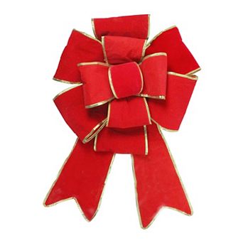 Northlight Giant 40" 3D 11-Loop Velveteen Christmas Bow with Gold Trim
