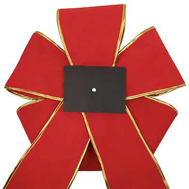Northlight Giant 40" 3D 11-Loop Velveteen Christmas Bow with Gold Trim