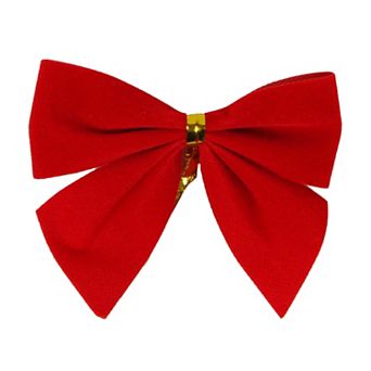 Northlight Red Mini Velveteen Christmas Bow Decorations 14 pc Set