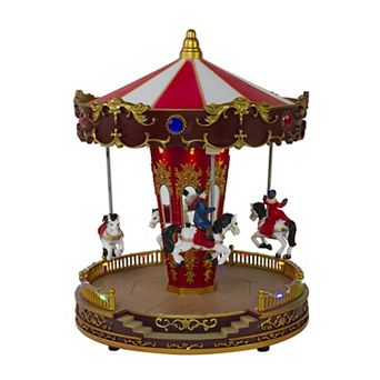 Northlight LED Animated Horses Christmas Carousel Village Display