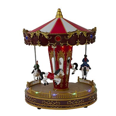 Northlight LED Animated Horses Christmas Carousel Village Display