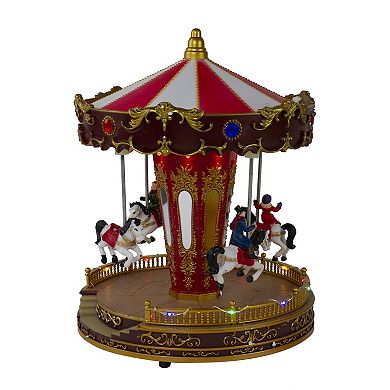 Northlight LED Animated Horses Christmas Carousel Village Display