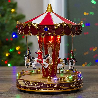 Northlight LED Animated Horses Christmas Carousel Village Display