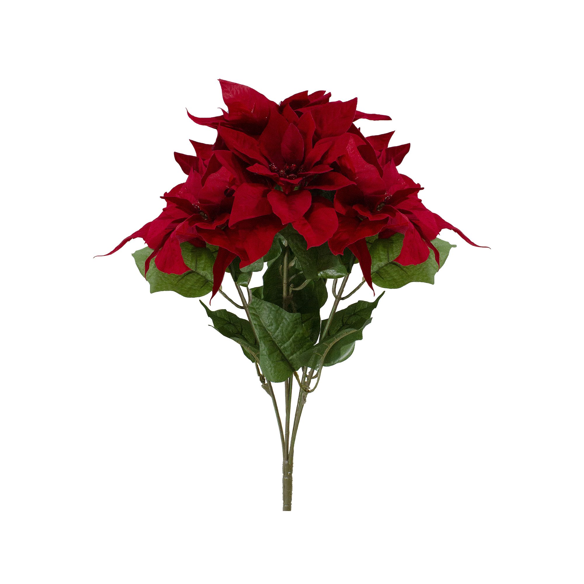 Northlight 20 Red & Green Artificial Poinsettia Christmas Pick
