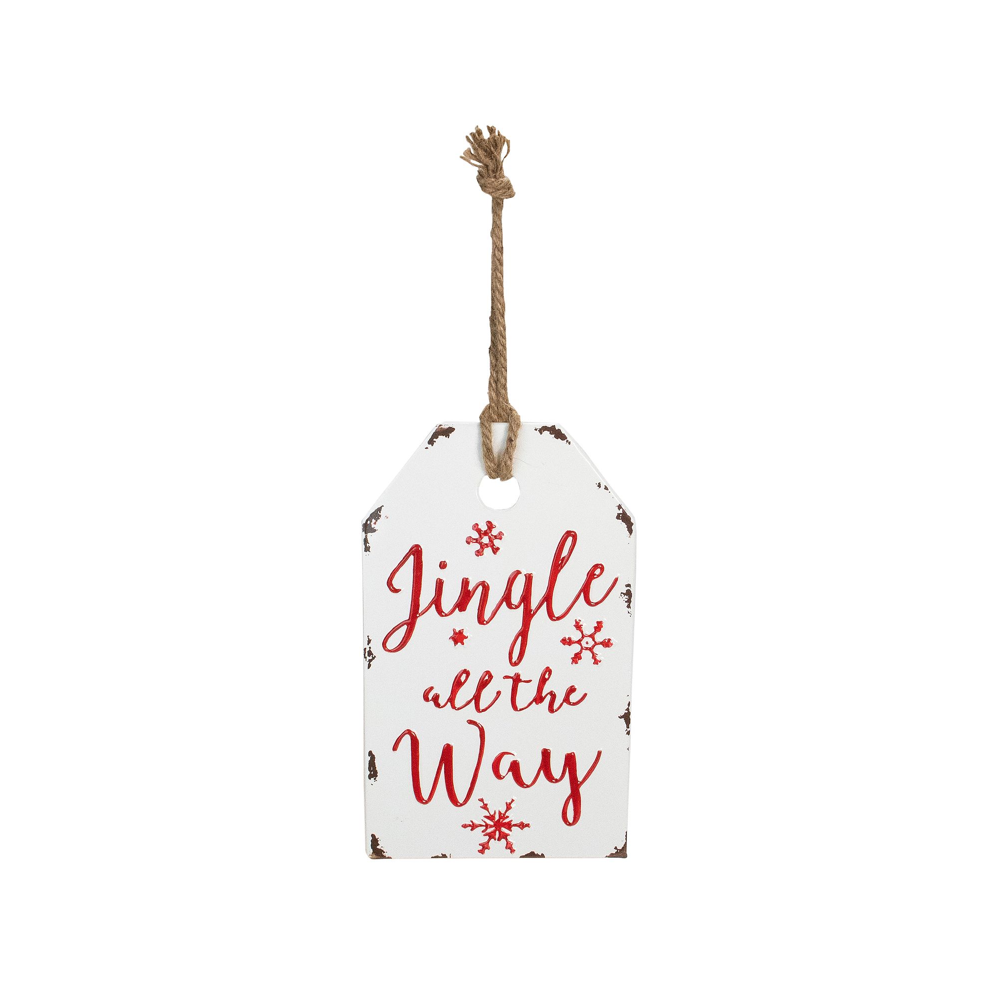 Northlight Jingle All The Way Metal Christmas Wall Sign - 12, White