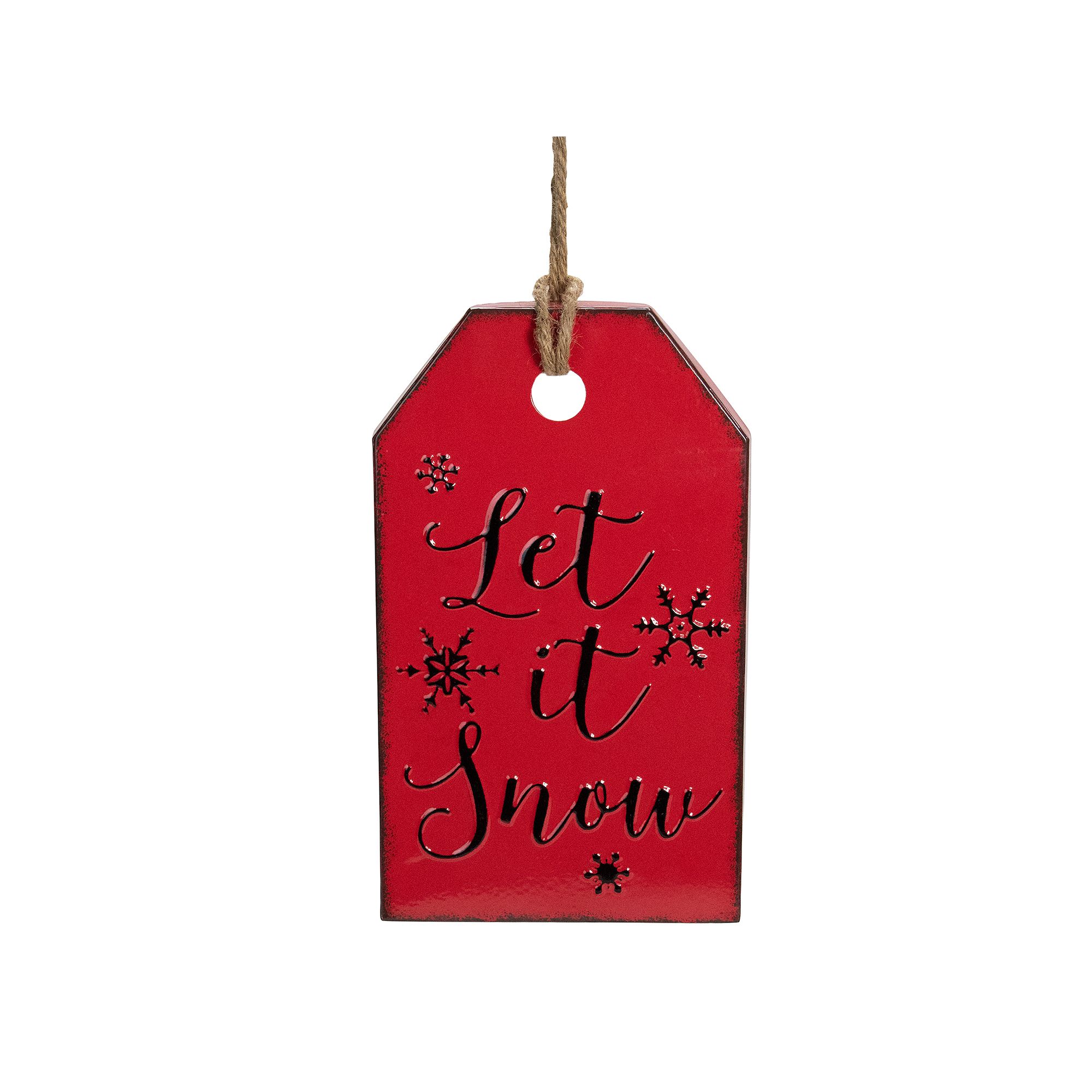 Northlight Let It Snow Metal Christmas Wall Sign - 12, Red