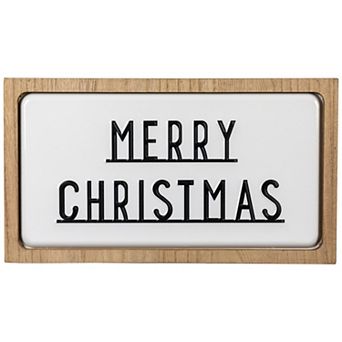Northlight 3D Wooden "Merry Christmas" Wall or Tabletop Sign - 13" - White and Black