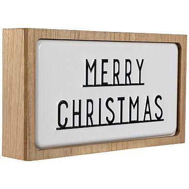 Northlight 3D Wooden "Merry Christmas" Wall or Tabletop Sign - 13" - White and Black