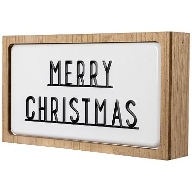 Northlight 3D Wooden "Merry Christmas" Wall or Tabletop Sign - 13" - White and Black