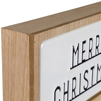 Northlight 3D Wooden "Merry Christmas" Wall or Tabletop Sign - 13" - White and Black