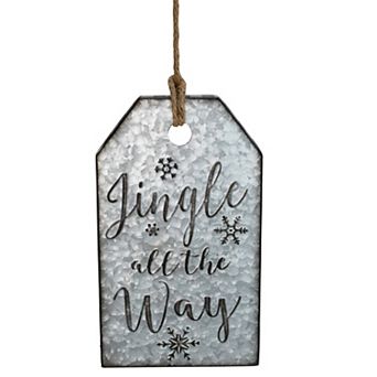 Northlight Distressed Metal "Jingle All The Way" Christmas Wall Decor - 12.25" - Silver