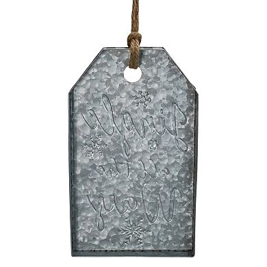 Northlight Distressed Metal "Jingle All The Way" Christmas Wall Decor - 12.25" - Silver