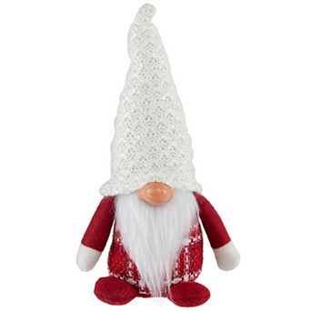 Northlight 9.5 in Plaid Boy Gnome Christmas Figurine Table Decor